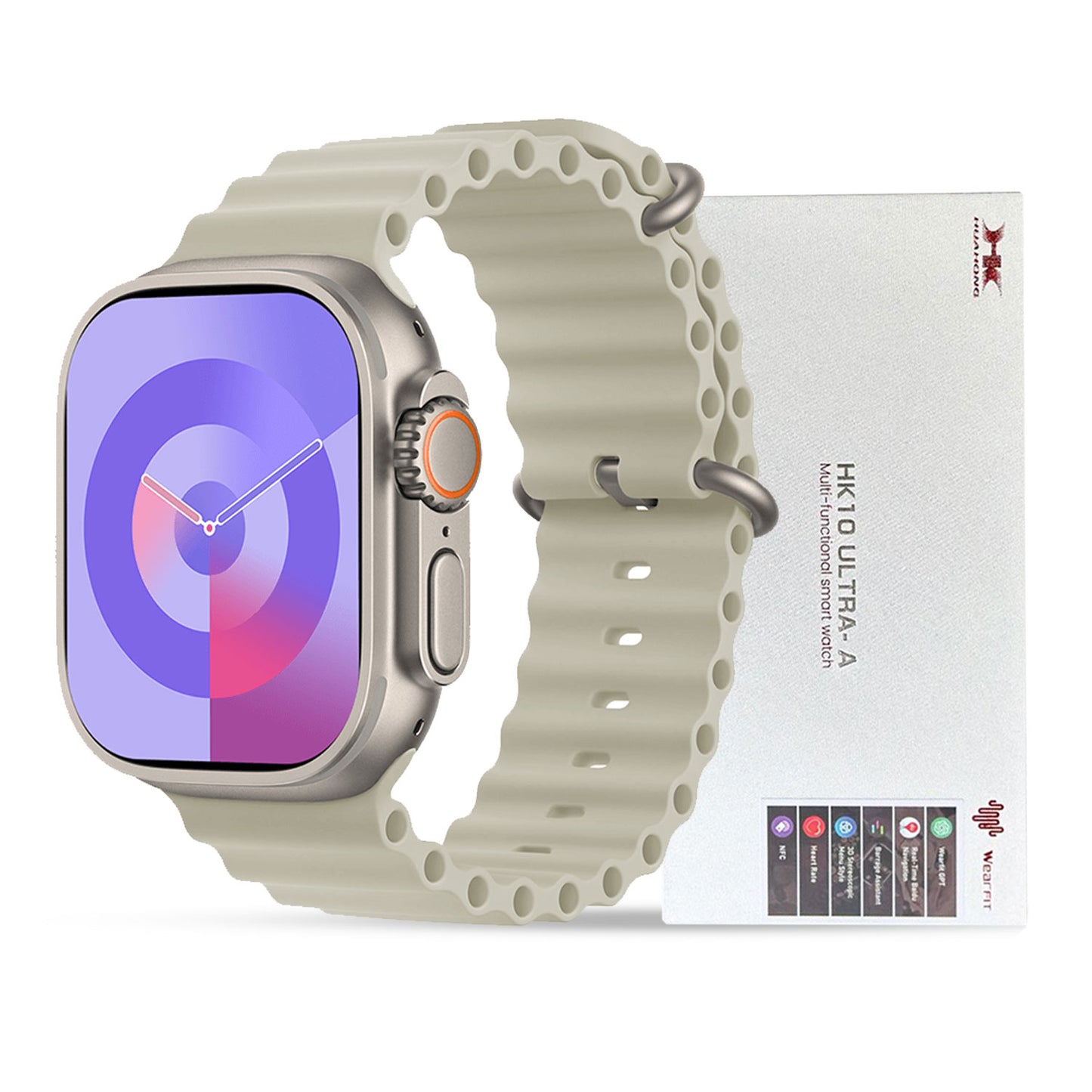 Hk10 Ultra-a Smartwatch 2.02 Inches Large Screen With Wearfit Pro App 2 Straps Black