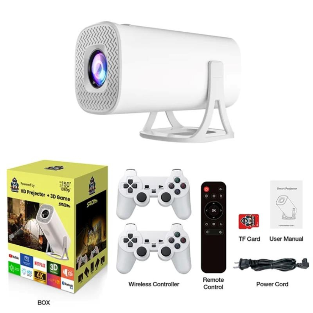 S40 MAX Gaming Android Projector – 150” Display, Android 11, 20,000+ Games, 4K Support, Wi-Fi & Bluetooth