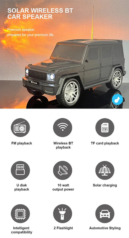 Kisonli B2 10w Solor Charging Fm Modern Car Wireless Portable Bluetooth Speaker