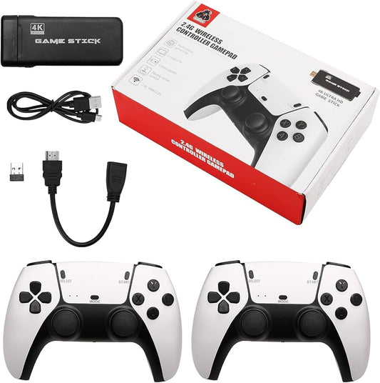 M8 Pro 4K Retro Game Console Stick – 40,000+ Built-In Games | 2.4G Wireless Dual Controllers
