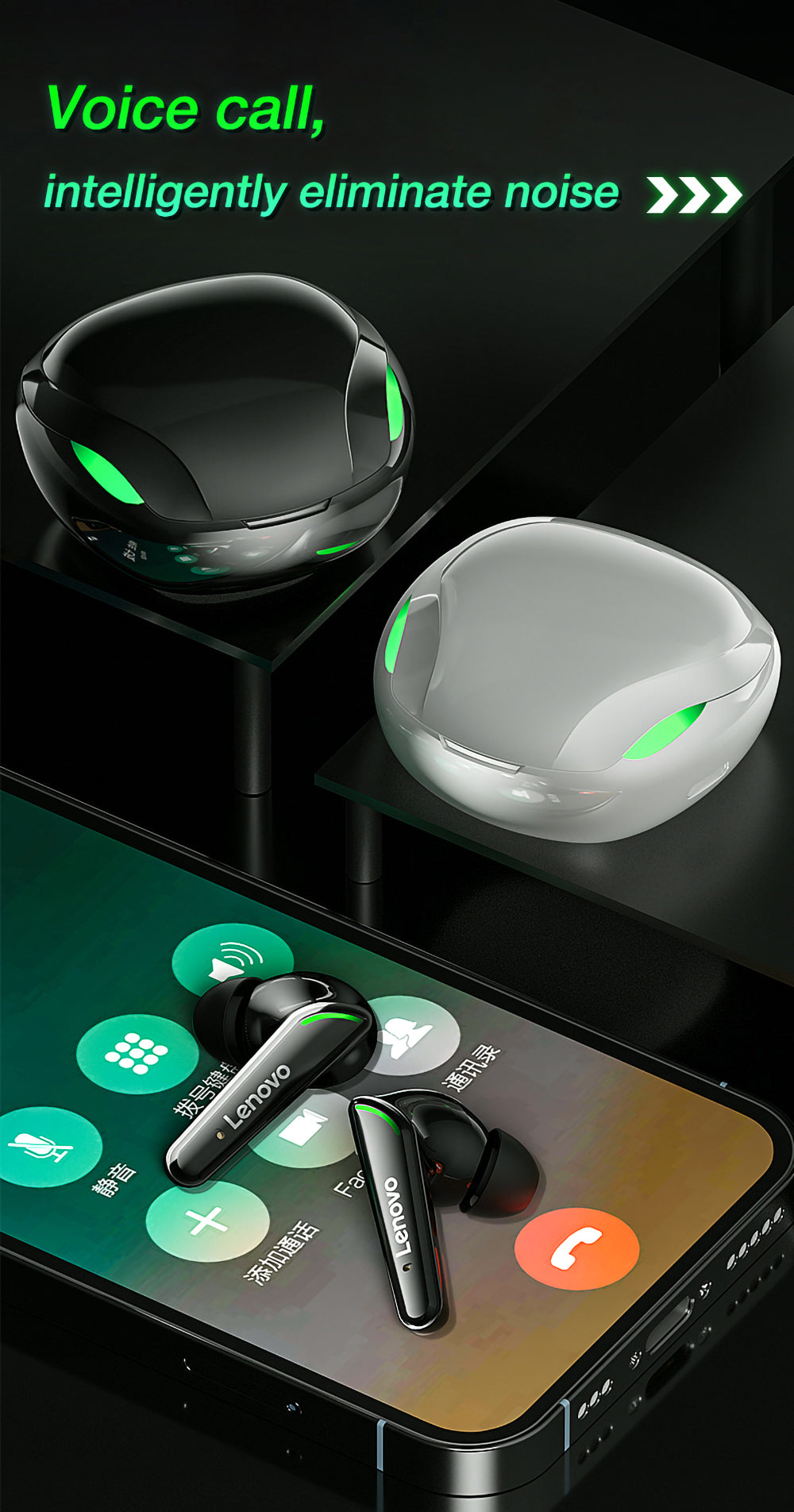 Lenovo Xt92 Wireless Bt5.1 Gaming Earbuds In-ear Headphones With 10mm Speaker Unit