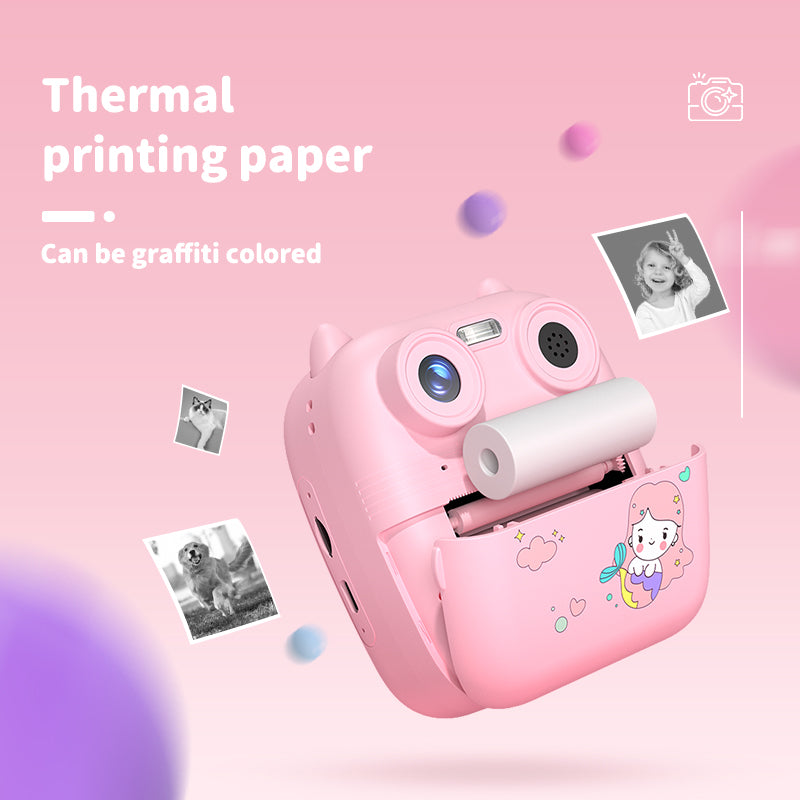 D8s Childrens Time Front/back Rear Hd Digital Thermal Print Camera 1080p 48mp Blue