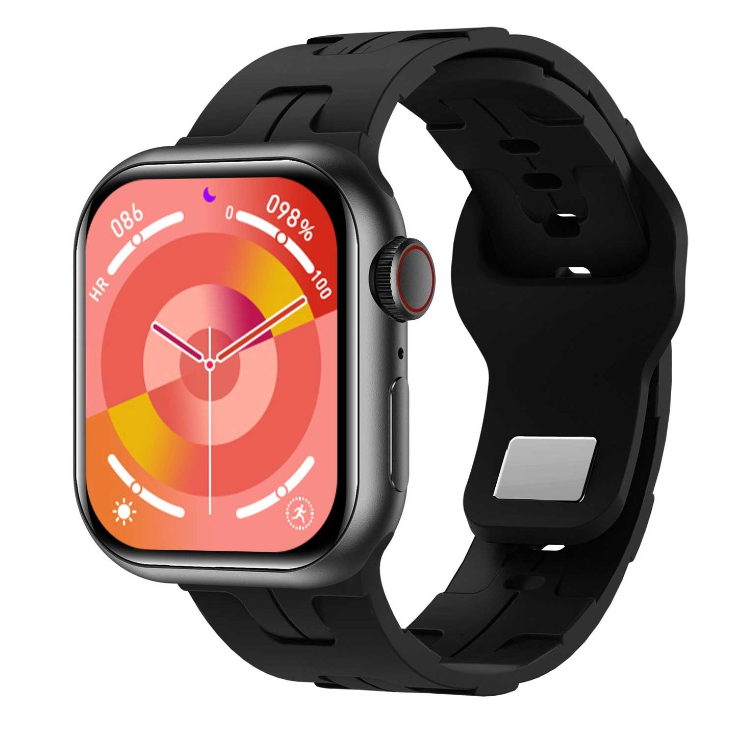 Hk9 Mini 1.75 Inch Smartwatch Fitness Running Watch Bluetooth Ecg+ppg Pedometer Call Reminder Compatible With Wearfit Pro App Android Ios Black