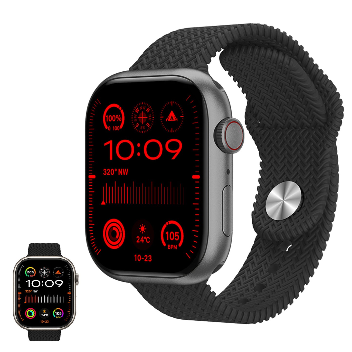Hk9 Pro+ Series 9 Amoled Screen Ai Watch Face Smart Watch With Wearfit Pro App Black